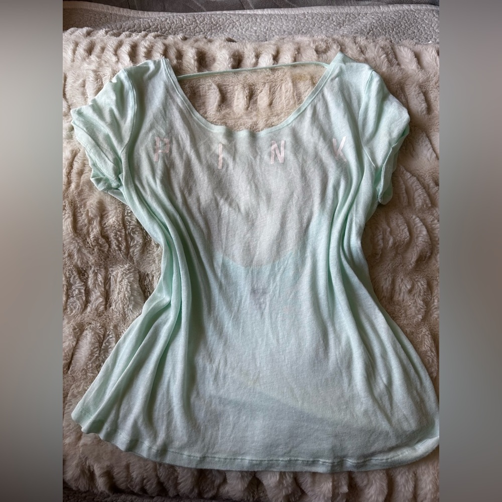 💓 Pink Victoria secret mint loose blouse top sleepwear xs-s oversize